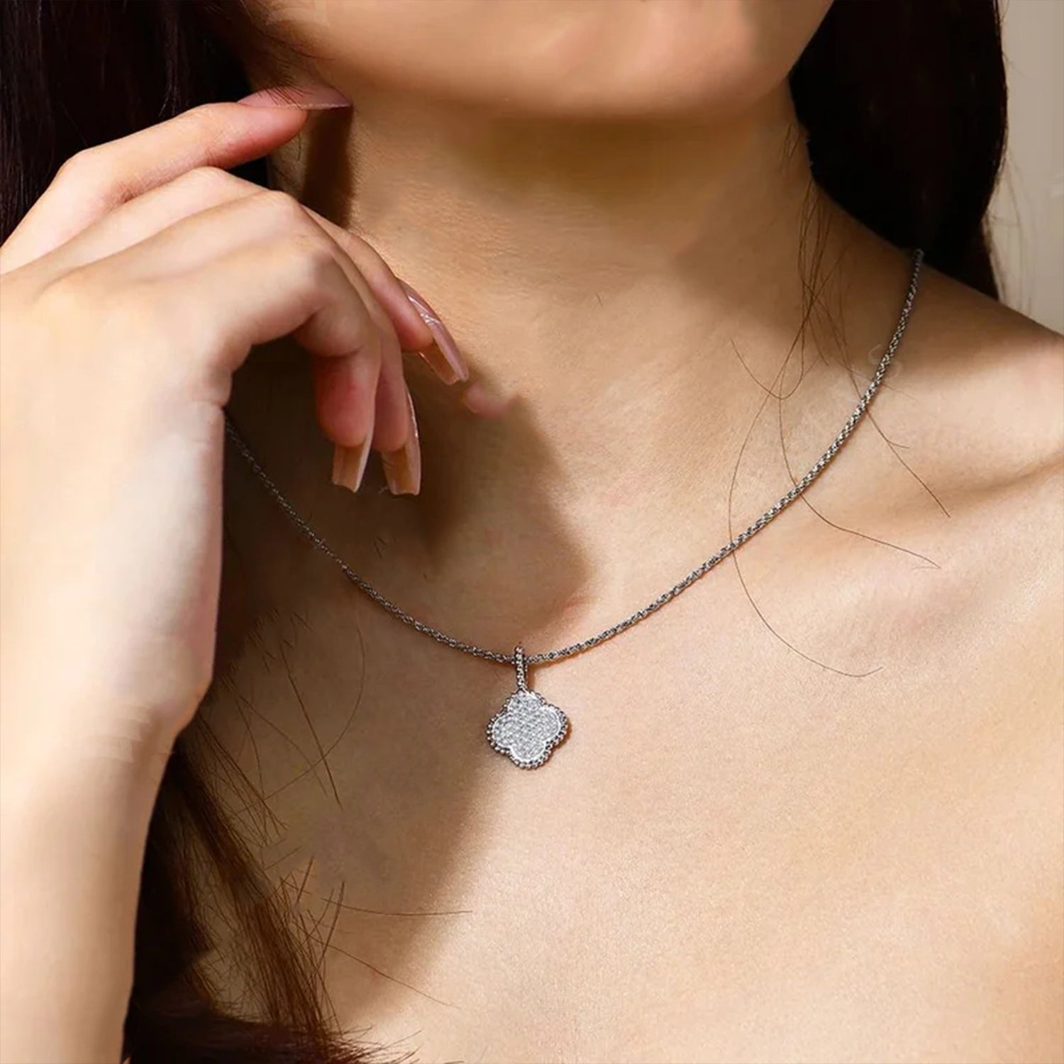 Elysian Moissanite Plant Pendant Necklace